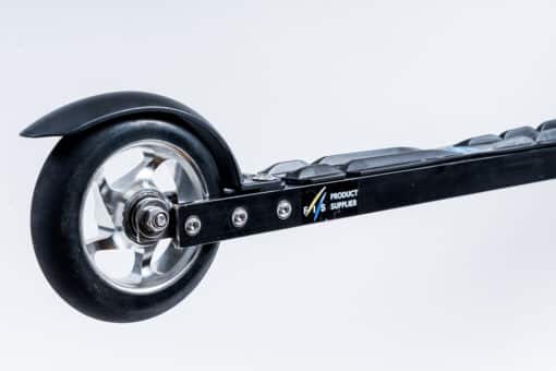 Front view of the FF PRO Skate rollerski, showcasing its sleek design, high-performance wheels, and advanced construction for optimal skating performance.
