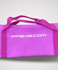 Rollerskibag in pink with FFskis.com logo – durable water-resistant rollerski bag for safe transport and storage