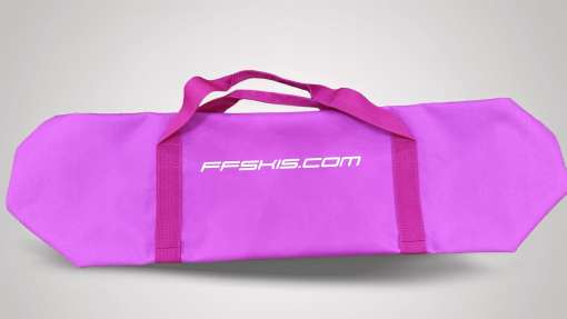 Rollerskibag in pink with FFskis.com logo – durable water-resistant rollerski bag for safe transport and storage