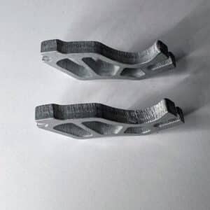 Two metallic ski brake blades from ffskis