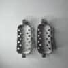 Two metallic brake blades for rollerskis