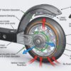 Technical diagram of the FF Rollerskis flow system showing vibration Technical diagram of the FF Rollerskis flow system showing vibration absorption and progressive damping components.