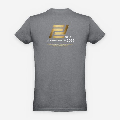 FF Skis FIS Rollerski World Cup 2026 T-shirt in grey, back FF Skis FIS Rollerski World Cup 2026 T-shirt in grey, back