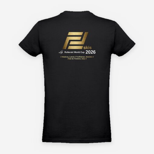 FF Skis FIS Rollerski World Cup 2026 T-shirt in black, back FF Skis FIS Rollerski World Cup 2026 T-shirt in black, back