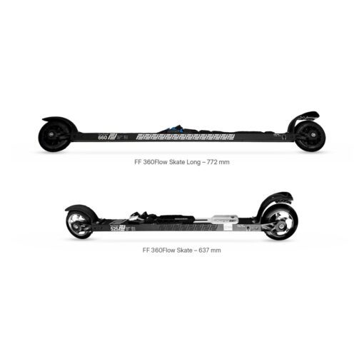 FF 360Flow Skate Long vs FF 360Flow Skate FF 360Flow Skate Long (772 mm, Flow Frame 660) above FF 360Flow Skate (637 mm, Flow Frame 525), axle to axle