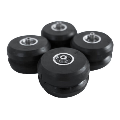 Active roller ski wheels with V-shape design, compatible with IDT, Swix, and Swenor roller skis