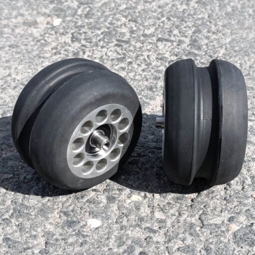 Set of two FF V Pro roller ski wheels designed for durability and high performance